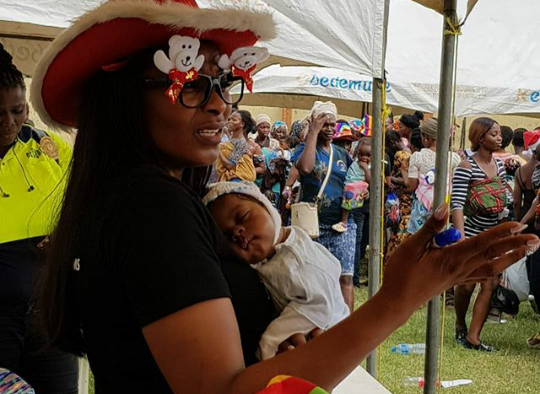 Ibidunni Ighodalo with one of the babies